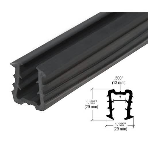 CRL Roll Form Cap Rail Black Rubber Insert for Glass: Fits 1/2", 5/8", 9/16" thickness.