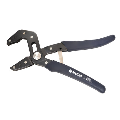 Robo-Grip RBG10M 10 in self-adjusting curved-jaw pliers with textured matte handles and serrated black jaws