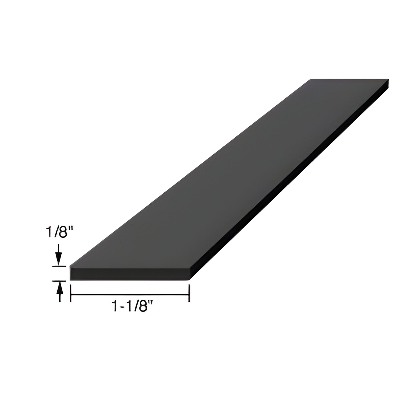 Black silicone setting block SBSN2 - flat rectangular strip, 4 in long, 1-1/8 in wide, 1/8 in thick.