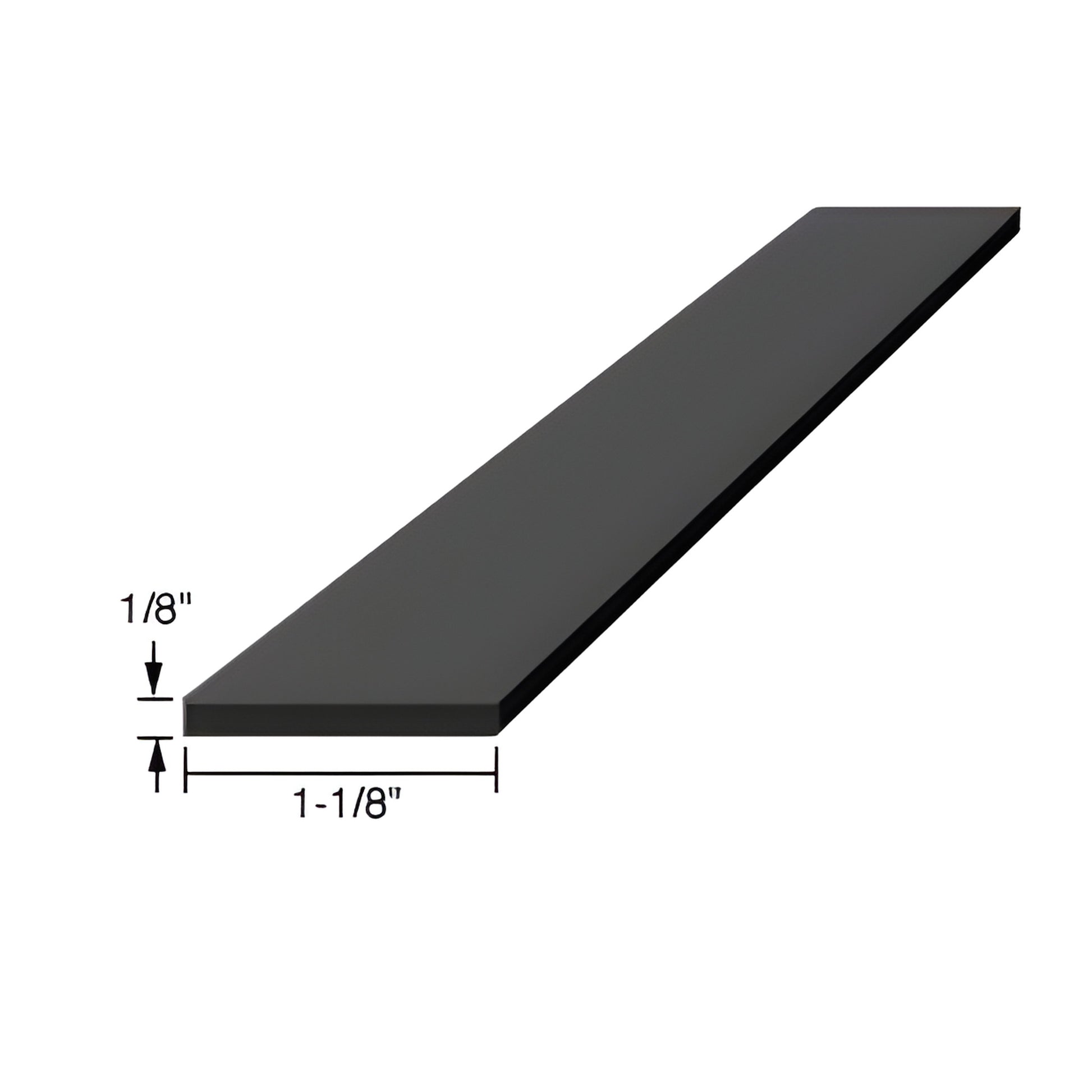 Black silicone setting block SBSN2 - flat rectangular strip, 4 in long, 1-1/8 in wide, 1/8 in thick.