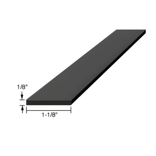 Black silicone setting block SBSN2 - flat rectangular strip, 4 in long, 1-1/8 in wide, 1/8 in thick.