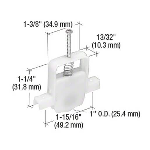 CRL 1" Nylon Sliding Screen Door Bottom Roller for Smooth and Durable Door Operation