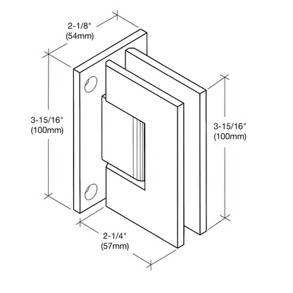 Oil-rubbed bronze Vienna positive-close shower hinge SKU V1E0670RB - solid brass wall-mount for 10-12mm tempered glass.