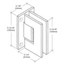 V1E067CH polished chrome Vienna positive-close wall-mount hinge for 10-12mm tempered glass