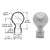 CRL Brushed Stainless Steel Ball End Cap for 1-1/2" Tubing