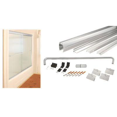 CRL Brite Anodized 60" x 60" Cottage DK Series Sliding Shower Door Kit with Metal Jambs for 1/4" Glass
