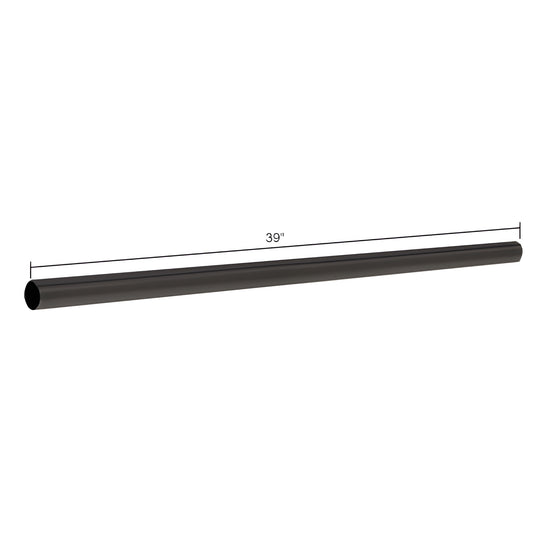 Matte black 39 in, 3/4 in diameter brass support bar rod for frameless shower enclosure - SKU S1MBL