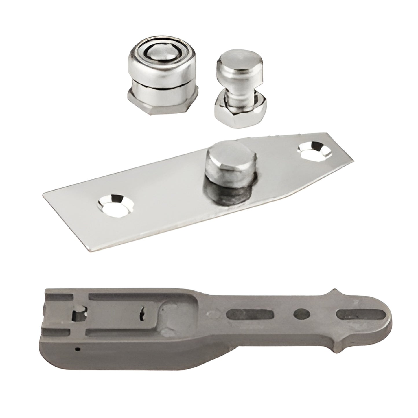 CRL BV Pivot Set SKU 201680 - chrome ball-bearing floor and threshold pivot hardware for doors