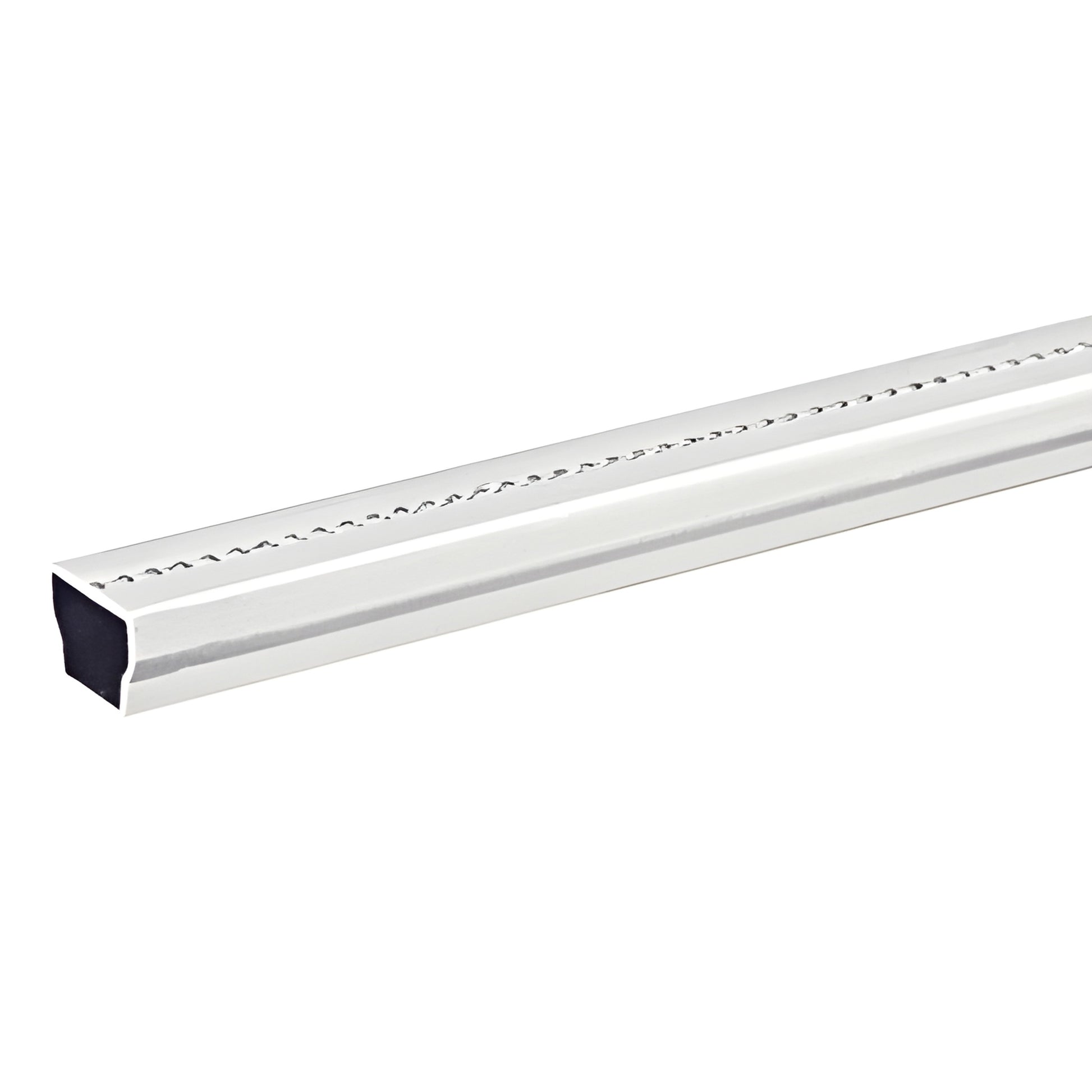 Clear anodized single-seal insulating glass spacer, laser-welded, 152mm long, 7/16" wide - SKU 3938