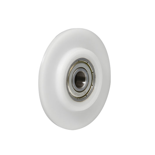 White concave 2 in. nylon replacement wheel with steel ball bearing for spline roller tools (SKU WREPK7N)