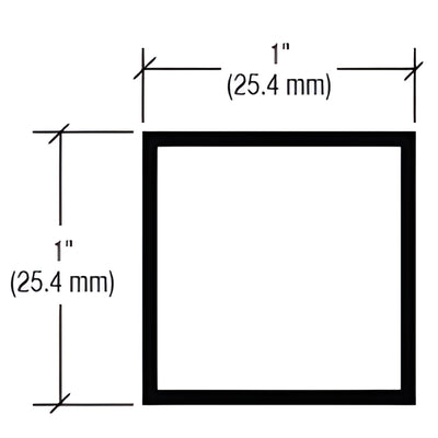 CRL-U.S. Aluminum Square Tube 1" x 1" 0.094, Dark Bronze Anodized - 21'-2"