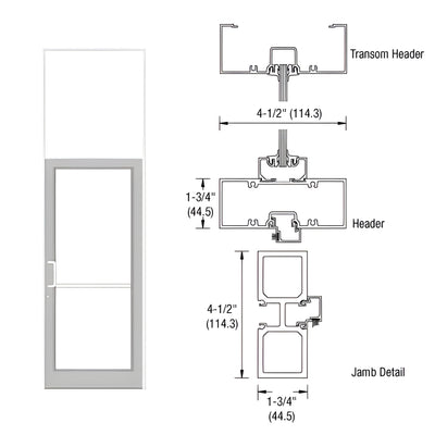 CRL-U.S. Aluminum White KYNAR® Paint 39-1/2" x 126" Series DF800 Tubular Gear Hinge Transom Frame Complete (1FT)