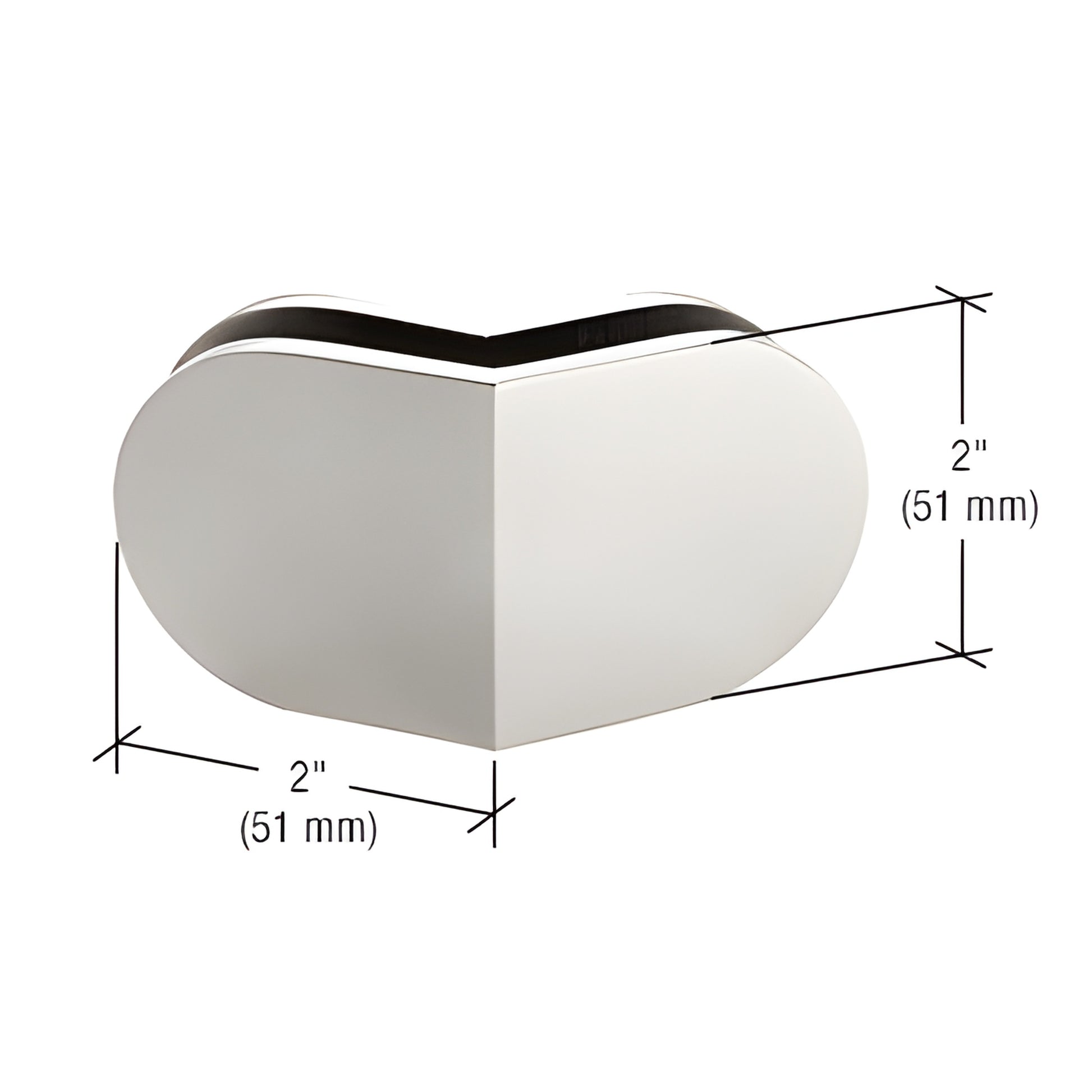 CRL MFC38 135 round mall front clamp, polished 304 stainless steel, fits 3/8-1/2" (10-12mm) glass, 2" size