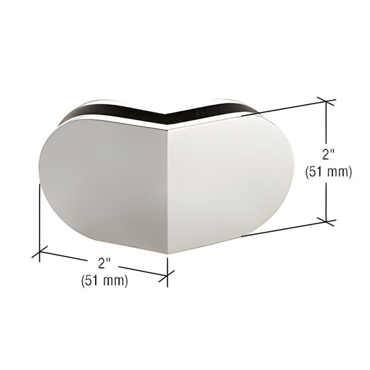 CRL MFC38 135 round mall front clamp, polished 304 stainless steel, fits 3/8-1/2" (10-12mm) glass, 2" size