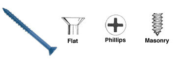 CRL 3/16" x 1-3/4" #2 Phillips Flat Head Masonry Screws