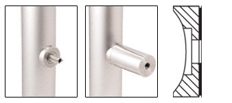 CRL 316 Brushed Stainless 2" Tubing Adaptor for 1-1/4" Diameter Standoff