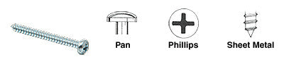 CRL 6 x 1/4" Pan Head Phillips Sheet Metal Screws