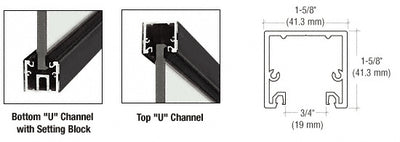 CRL Black Powder Coat 120" U-Channel with Roll-In Top Load Gasket