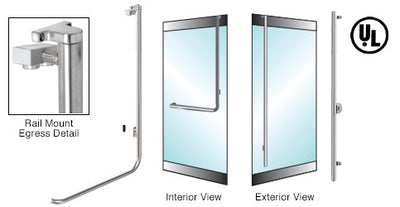 CRL-Blumcraft® Brushed Stainless Right Hand Reverse Rail Mount Keyed Access "FS" Exterior Top Securing Electronic Egress Control Handle