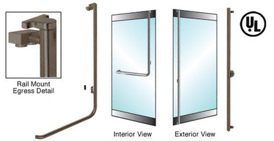CRL-Blumcraft® Oil Rubbed Bronze Right Hand Reverse Rail Mount Keyed Access "F" Exterior Top Securing Electronic Egress Control Handle