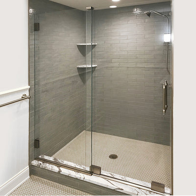 CRL Brushed Nickel Essence® Series Basic Sliding Shower Door Kit with Squared Corner Rollers