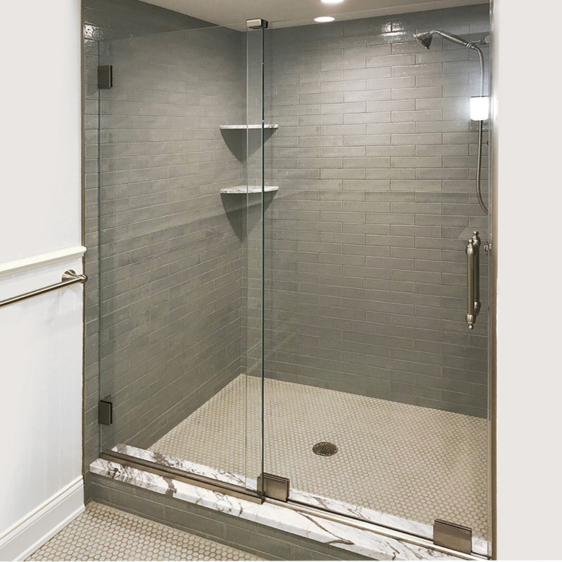 CRL Brushed Nickel Essence® Series Basic Sliding Shower Door Kit with Squared Corner Rollers