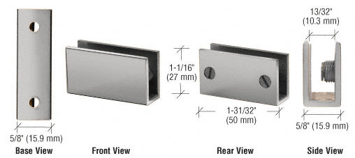 CRL Brushed Nickel Long Set Screw Clamp for 1/4" to 5/16" Glass