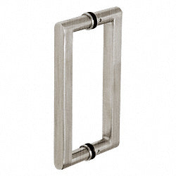 CRL Brushed Stainless 10" Glass Mounted Square Back-to-Back Pull Handle