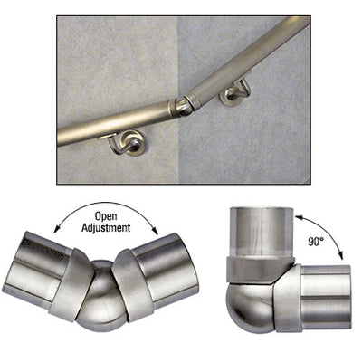 CRL Brushed Stainless Adjustable Flush Corner for 1-1/2" Tubing