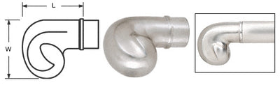CRL Brushed Stainless End Scroll for 1-1/2" Tubing