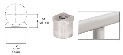 CRL Brushed Stainless Perpendicular Collar for 1-1/2" Tubing