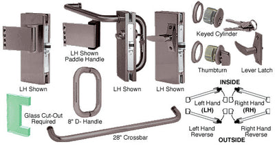 CRL Dark Bronze 4" x 10" RHR Custom Center Lock with Deadlatch