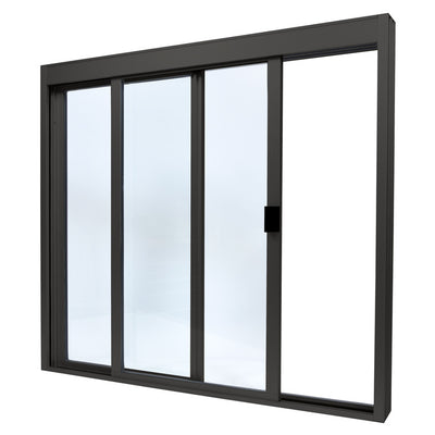 CRL Duranodic Bronze Anodized Standard Size Manual DW Deluxe Service Window Glazed with Full Bottom Track