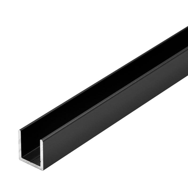 CRL Matte Black 1/2" Fixed Panel Shower Door Deep U-Channel - 95"