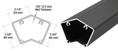 CRL Matte Black 100 Series 48" 135 Degree Fascia Mount Post Only for 100 Series Rails