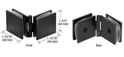CRL Matte Black Adjustable Square Glass to Glass Clamp