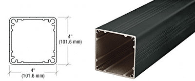 CRL Matte Black Standard 4" x 4" Square 48" Long Post
