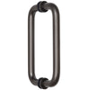 CRL Matte Gun Metal 8" Back-to-Back Solid Brass 3/4" Diameter Pull Handles with Metal Washers