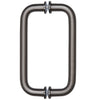 CRL Matte Gun Metal 8" Back-to-Back Solid Brass 3/4" Diameter Pull Handles with Metal Washers