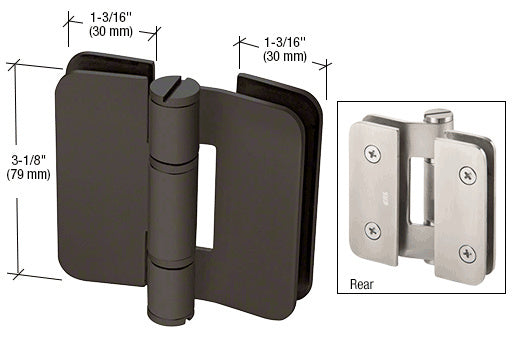 CRL Oil Rubbed Bronze Zurich 07 Series Glass-to-Glass Inline Outswing Hinge