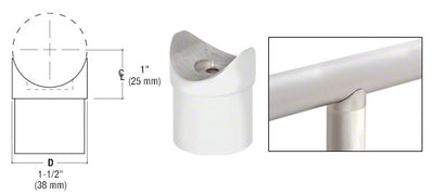 CRL Polished Stainless Coped Perpendicular Collar for 1-1/2" Thin Wall Tubing