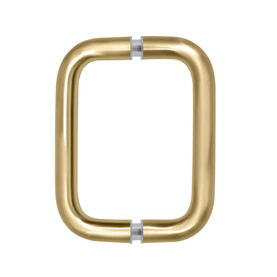 CRL Satin Brass 6" Back-to-Back Solid Brass 3/4" Diameter Pull Handles Without Metal Washers