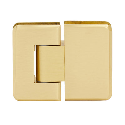 CRL Satin Brass Pinnacle 380 Series Adjustable 180 Degree Glass-to-Glass Hinge