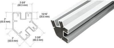 CRL Silver Metallic 241" Long 2" x 2-3/8" Rectangular 135 Degree Post