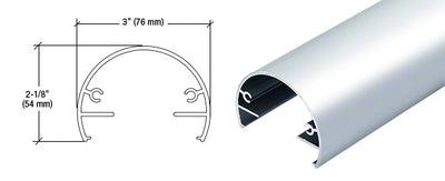 CRL Silver Metallic 300X Series 241" Top Rail