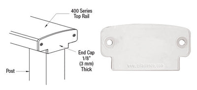 CRL Sky White 400 Series Decorative End Cap