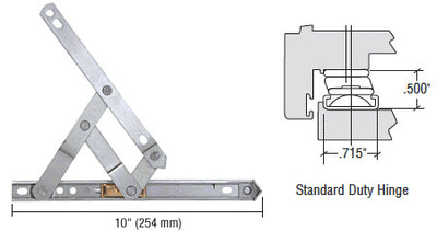 CRL Truth® 10" Standard Duty 4-Bar Stainless Steel Window Hinge