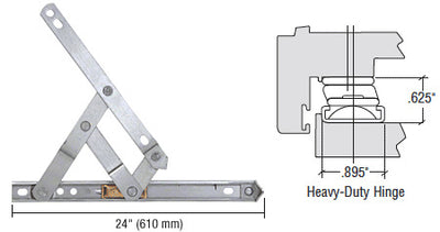 CRL Truth® 24" Heavy-Duty 4-Bar Stainless Steel Window Hinge