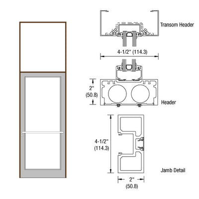 CRL-U.S. Aluminum Bronze Anodized 40" x 126" Series DF800 Tubular Center Hung Transom Frame Complete (1FT)