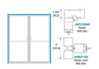 CRL-U.S. Aluminum Bronze Black Anodized 72" x 85-3/4" Up and Over Double Door Frame